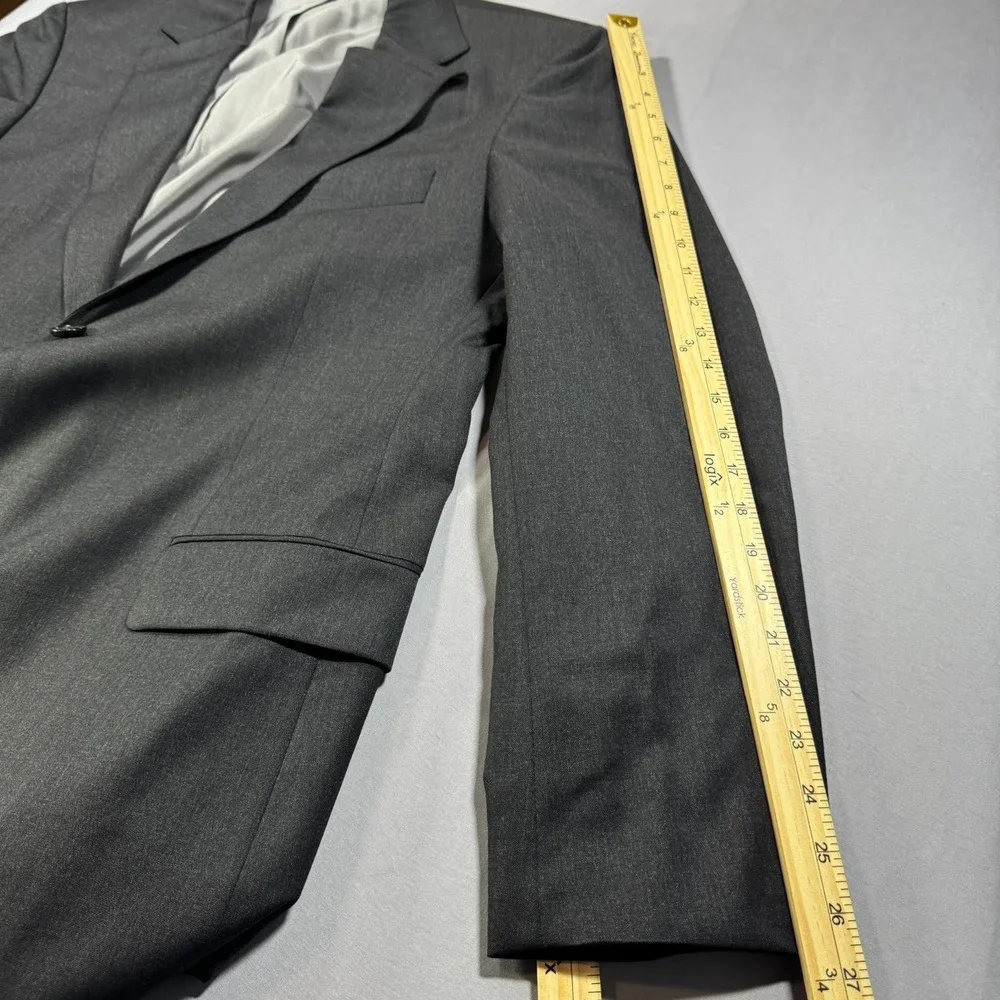 Hugo Boss Pasolini Movie Mens 42L Blazer Sport Coat Gray 100% Virgin Wool Suit